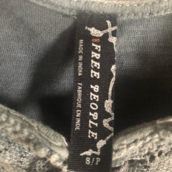 Free People Cotton Corset Style Tank Lace Tie Front Gray. Women's Size S/P - Picture 7 of 11